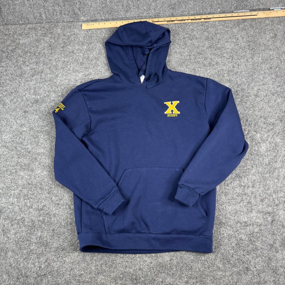Adidas Hoodie Mens Size M Navy Blue St. Francis Xavier Rugby Athletic Pullover